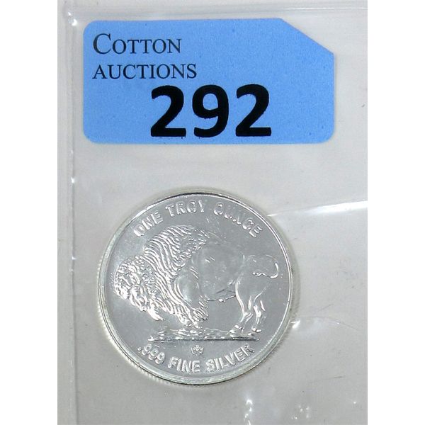 1 Oz .999 Silver Indigenous/Buffalo Round 