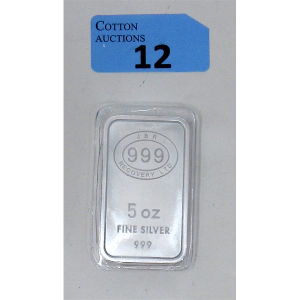 5 Oz .999 Silver JBR Ethically sourced Bar 