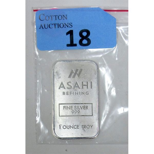 1 Oz .999 Silver Asahi Mint Bar 