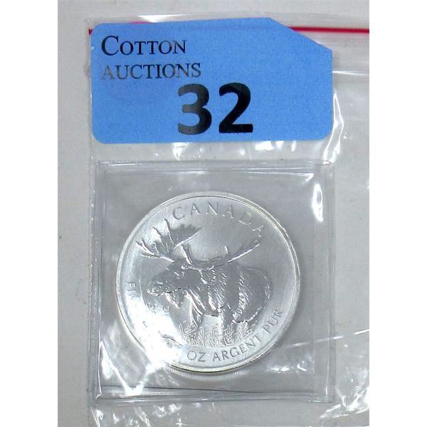 1 Oz .9999 Silver 2012 Canada Moose Coin 