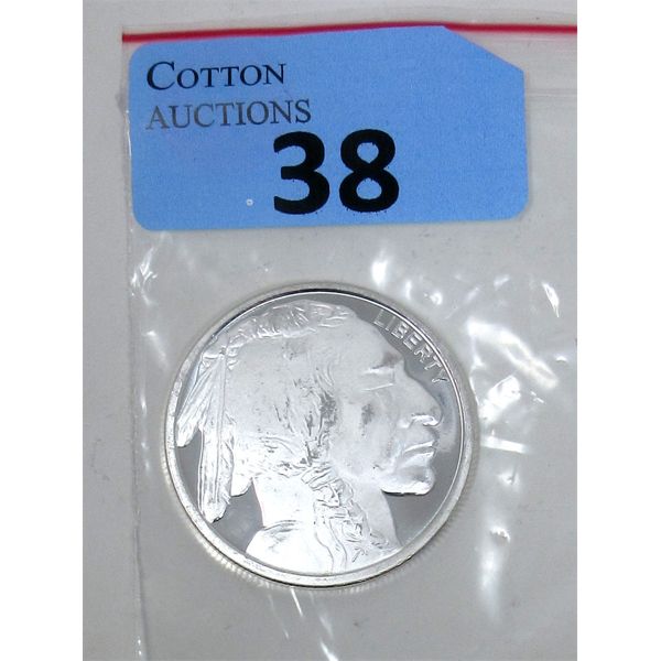 1 Oz .999 Silver Liberty Indigenous/Buffalo Round 