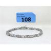 Image 1 : White Topaz & Diamond Tennis Bracelet 