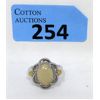 Image 1 : New 3 CT Cabochon Opal and Diamond Ring - Size 8.25