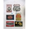 Image 1 : 6 Metal Gas Theme Wall Signs - 8" x 12"