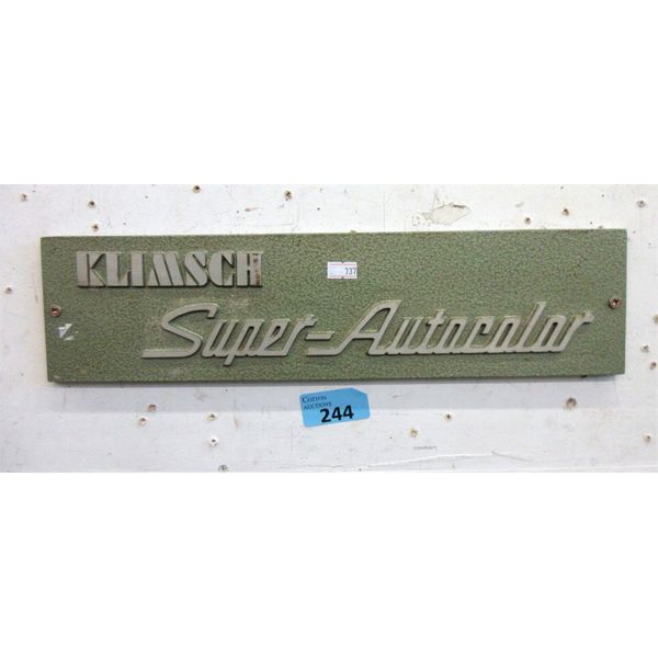 Vintage Klimsch Super-Autocolor Sign - 16" x 5"