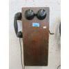 Image 1 : Vintage Wood Coffin Hand Crank Wall Phone 