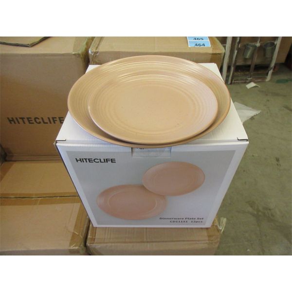 Set of 12 New Hiteclife Dinnerware Plates - Nude