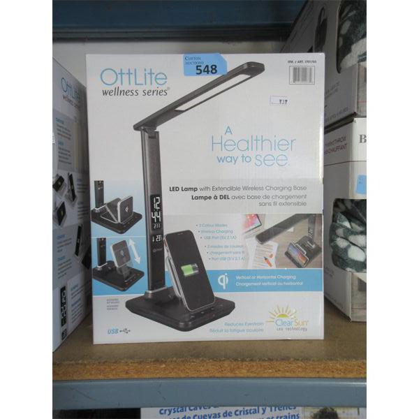 Black OttLite LED Lamp w/ Wireless Charging Base