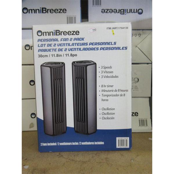 OmniBreeze Personal Fan 2 Pack - Open Box 