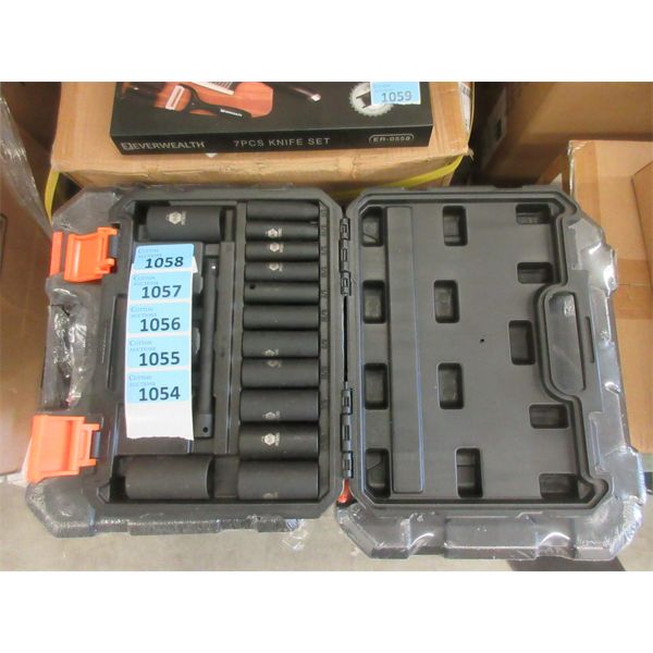 New 1/2  Deep Drive Impact Socket Set w/ Extension Bar