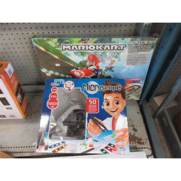 Mario Kart Slot Race Set & Toy Microscope 