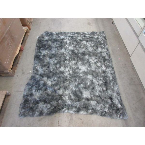 3 New Grey Fun Fur Throw Blankets - 50" x 60"