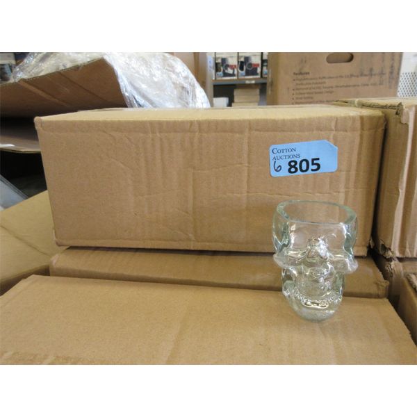 6 Boxes of 6 New Glass Skull Shot Glasses -  2.8 Oz.