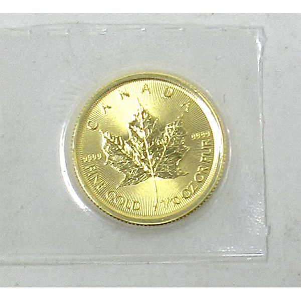 1/10th Oz .9999  Fine Gold 2023 Maple Leaf Coin 