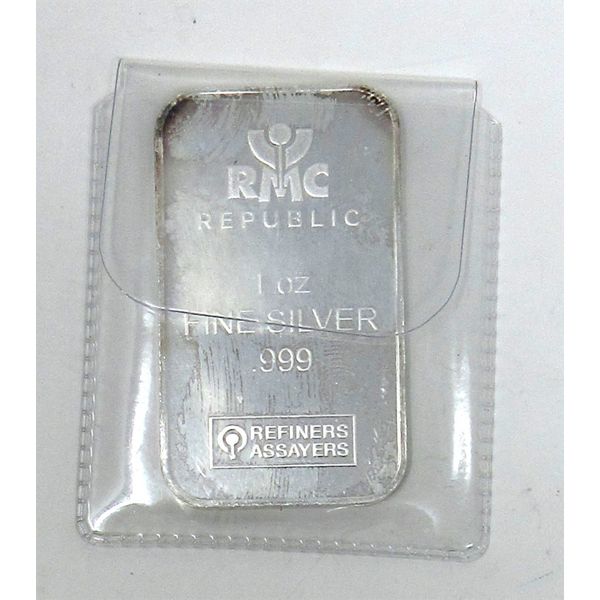 1 Oz .999  Silver RMC Republic Metals Bar 