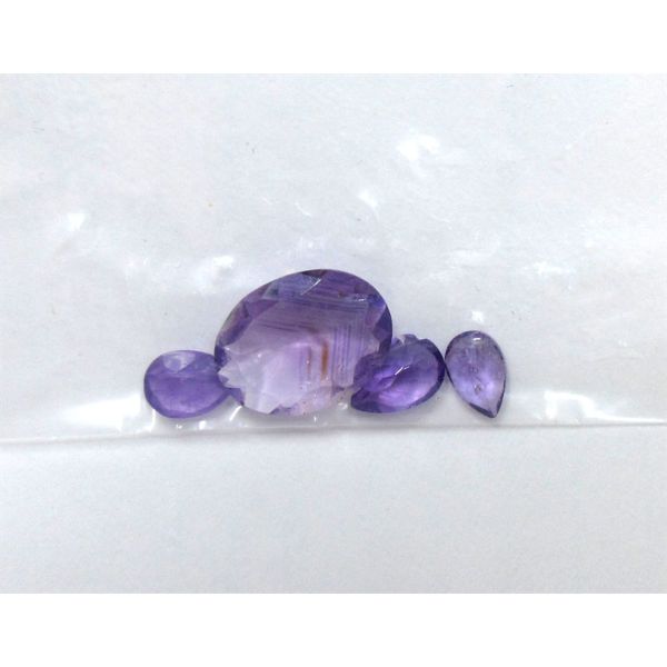 4 Loose Amethyst Gemstones - 13 Carats