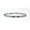 Image 1 : Multi Gemstone & Diamond Tennis Bracelet