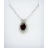 Image 1 : 2.1 CT Garnet & Diamond Sterling Silver Pendant