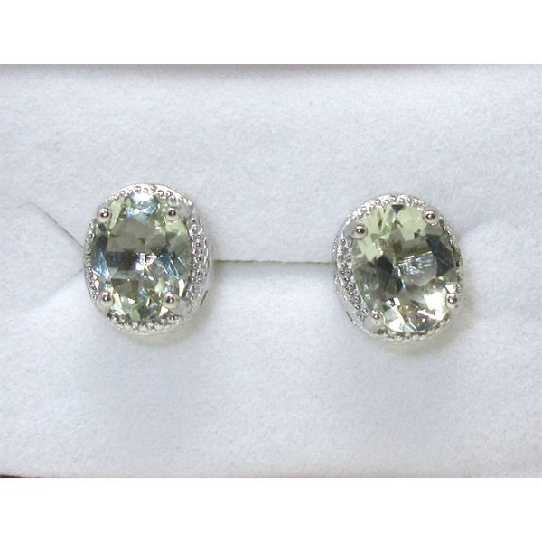 New Green Amethyst & Diamond Earrings