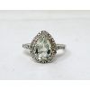 Image 1 : 1.25 CT Green Amethyst & Diamond Solitaire Ring - Size 7.5