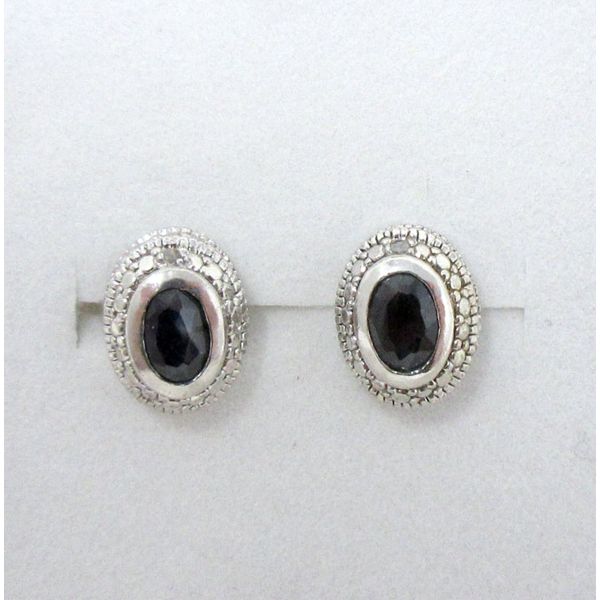 New Sapphire & Diamond Sterling Silver Earrings