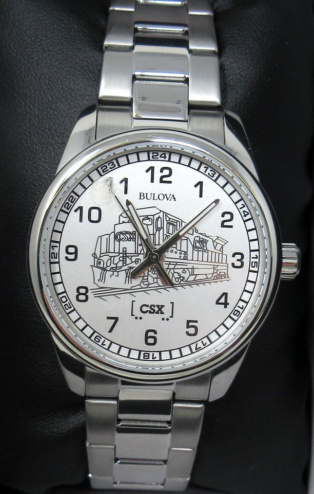 Trian Watch Brand New Mans Bulova CSX Locomotive Train Watch