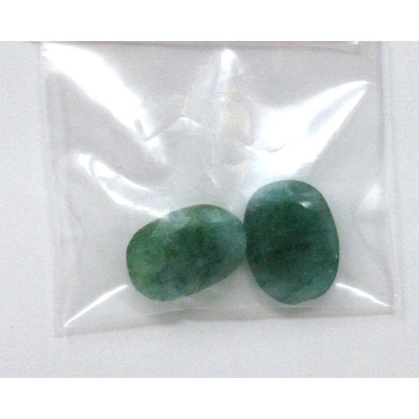 2 Oval Cut Emerald Gemstones - 29 CTW 