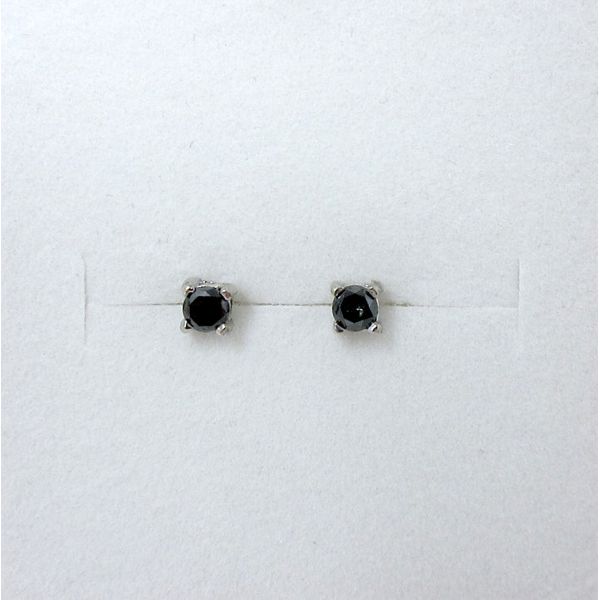 New 1/4 CT Black Diamond Sterling Silver Earrings