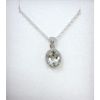 Image 1 : Green Amethyst & Diamond Sterling Silver Pendant