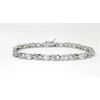 Image 1 : 6.84 CTW White Topaz & Diamond Tennis Bracelet 