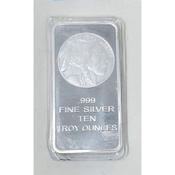 10 Oz .999 Silver Liberty/First Nations Art Bar 