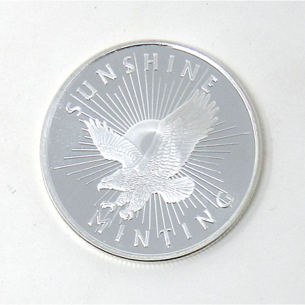 1 Oz .999 Silver Sunshine Minting Round with Decoder Back 
