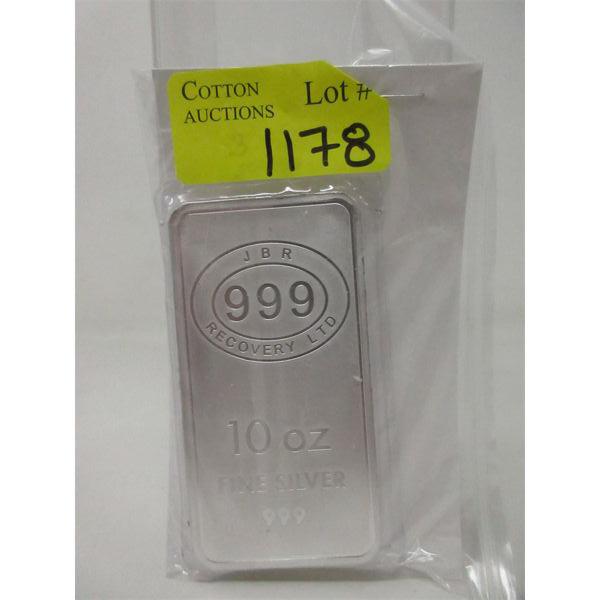 10 Oz .999 Silver JBR Ethically Sourced Bar 