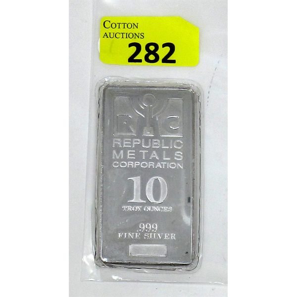 10 Oz .999 Silver RMC Metals Bar 