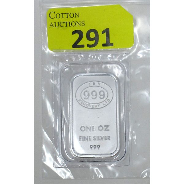 1 Oz .999 Silver JBR Ethically Sourced Bar 