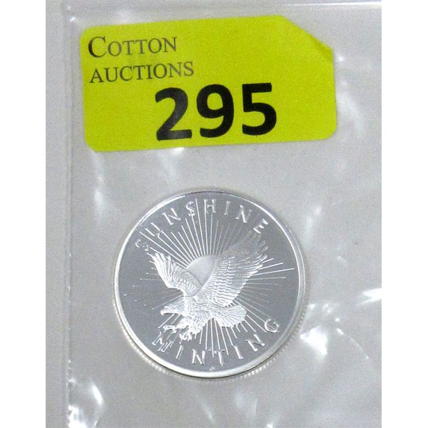 1 Oz .999 Silver Sunshine Minting Round with Decoder on Back 