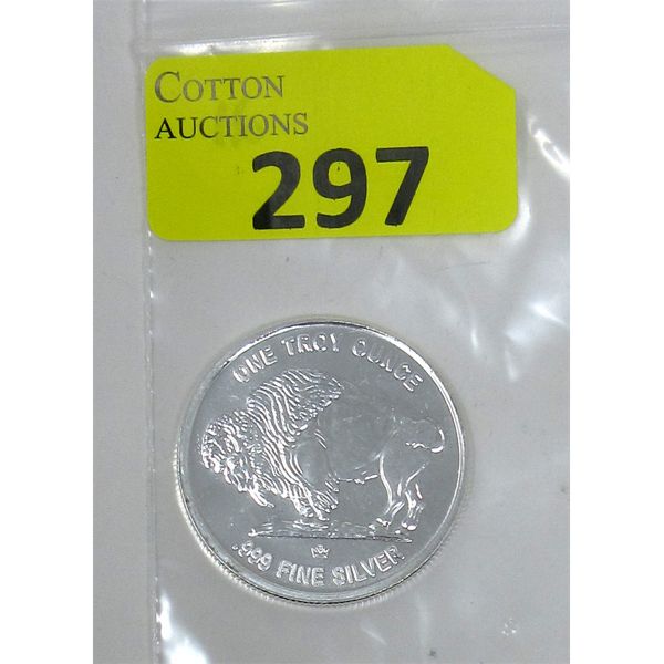 1 Oz .999 Silver Indigenous/Buffalo Round 