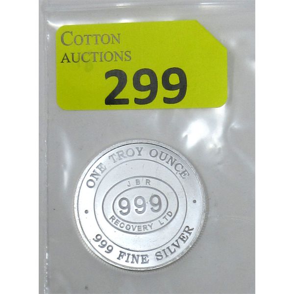 1 Oz .999 Silver JBR Ethically Sourced Round 