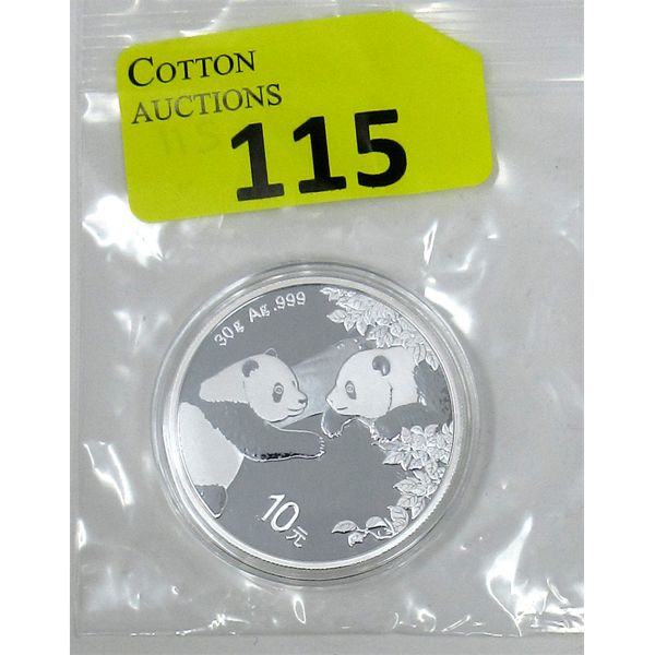 30 Gram .999 Silver 2023 10 Yuan Panda Coin 