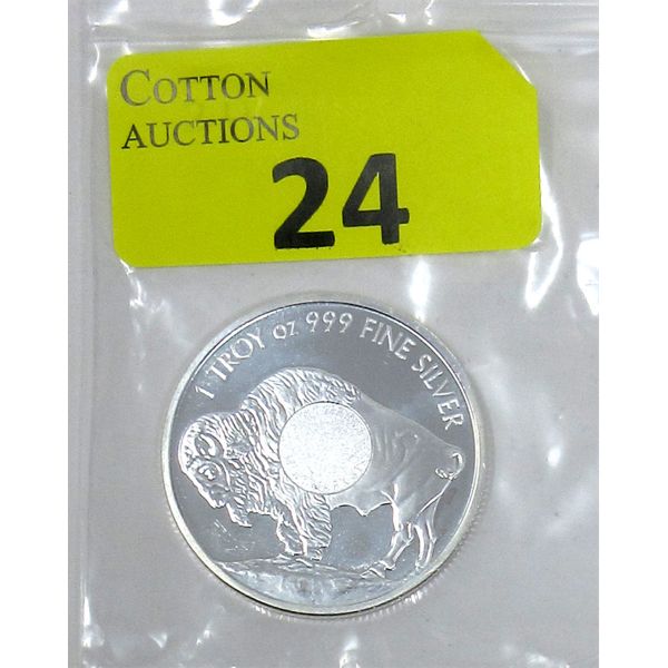 1 Oz .999 Silver Buffalo Decoder Back Round