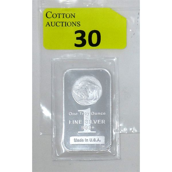 1 Oz .999+ Silver USA Mint Buffalo Bar