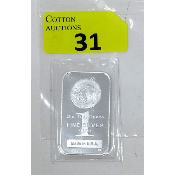 1 Oz .999+ Silver USA Mint Buffalo Bar