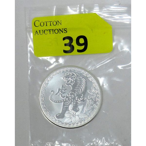 1 Oz .999 Silver 2022 Year of the Tiger Coin 