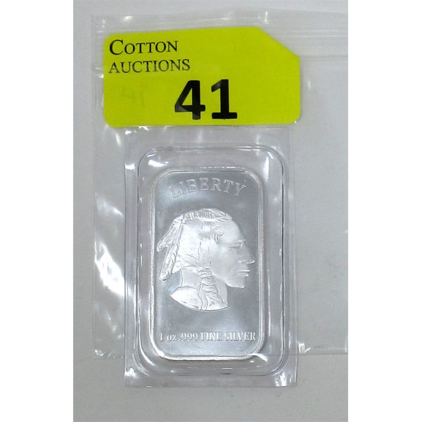 1 Oz .999 Silver First Nations/Buffalo Bar 