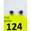 Image 1 : New Heart Cut Amethyst Stud Earrings