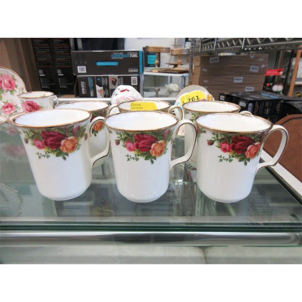 6 Royal Albert "Old Country Roses" Coffee Mugs