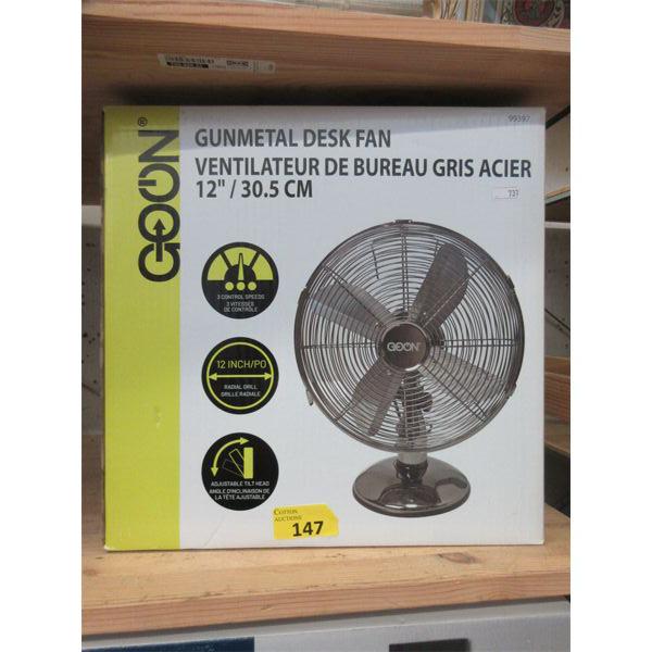 Go On 12" Gunmetal Desk Fan