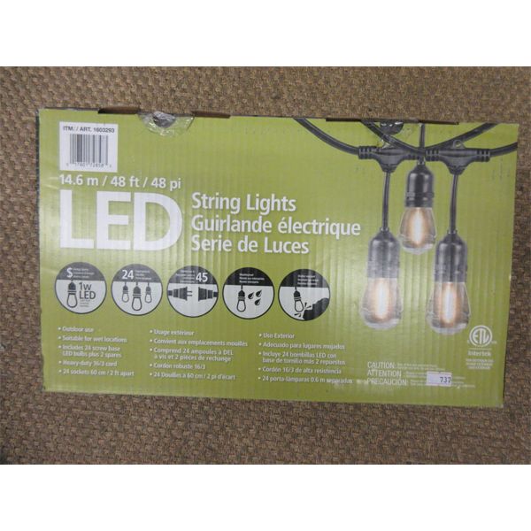 48' Outdoor LED Commercial Grade String Light 