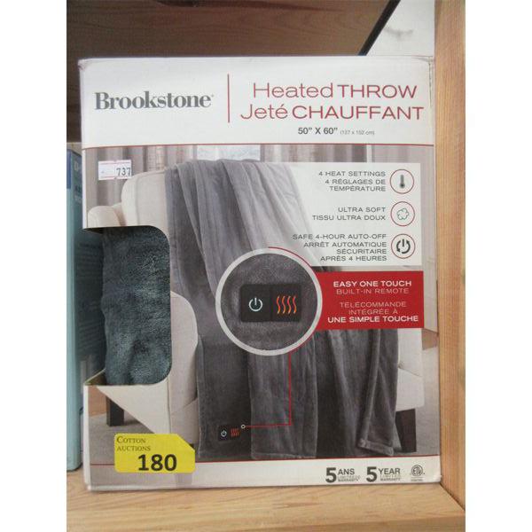 Brookstone Grey Heated Throw - 50" x 60"