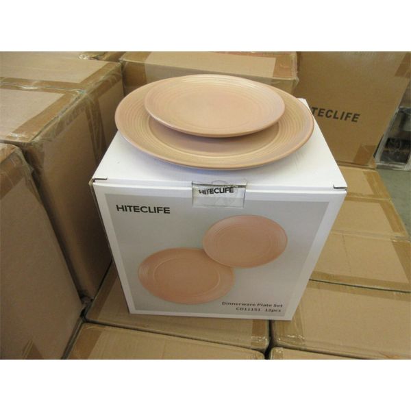 Set of 12 New Hiteclife Dinnerware Plates - Nude